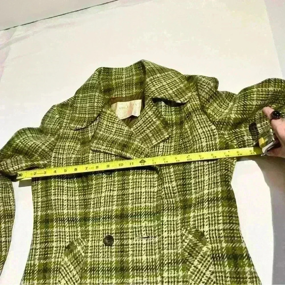Vintage Pendleton 60s 70s Womens Green Shadow Plaid Blazer Jacket Coat Medium - Picture 4 of 14